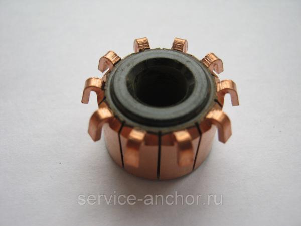 Коллектор 10 ламелей нар.19 мм, вн.8 мм,высота корпуса 13,4 мм.Крючки. — фото 3